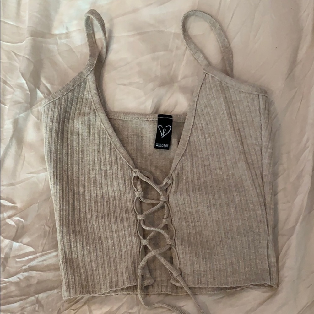 Front tie crop top